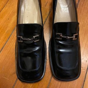 Vintage Gucci Heeled Square Toe Loafers